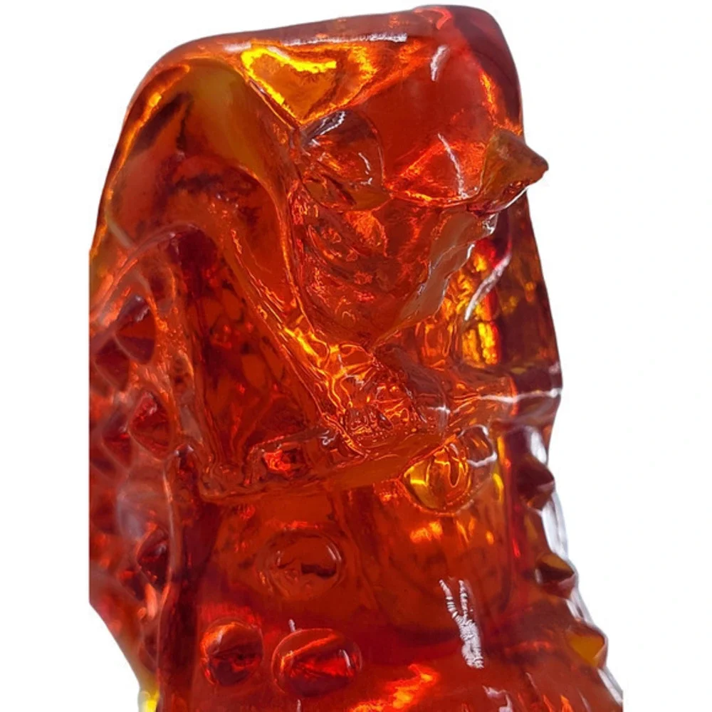 Fenton Amberina Red Orange Cat Hobnail Vintage Glass Boot Shoe‎ Figurine
